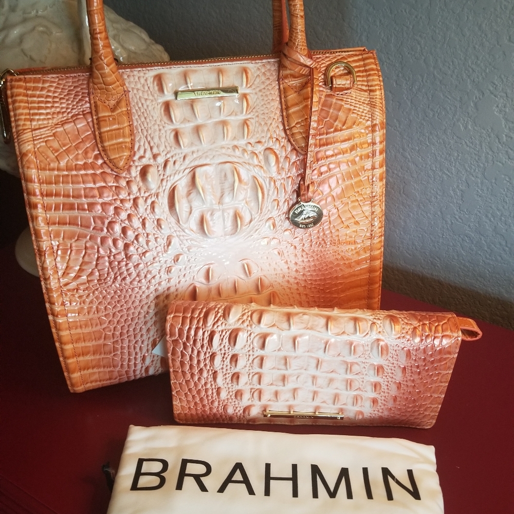Brahmin Sherbet Ombre Caroline & AnnMarie Set NWT